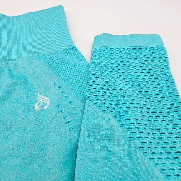 Ryderwear Seamless Staples Leggings - Aqua Marl, Size Small - Picture 6 of 13